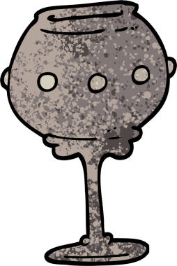 grunge desenli karikatür metal kadehi bir insan tarafından çizildi.