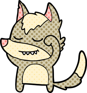 Bir insan tarafından çizilmiş yorgun bir kurt.