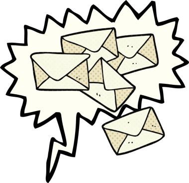 Bir insan tarafından çizilmiş serbest çizilmiş çizgi roman konuşma balonu karikatür mektupları