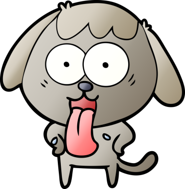 Bir insan tarafından çizilmiş şirin bir çizgi film köpeği.