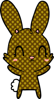 Bir insan tarafından çizilmiş şirin çizgi film tavşanı.