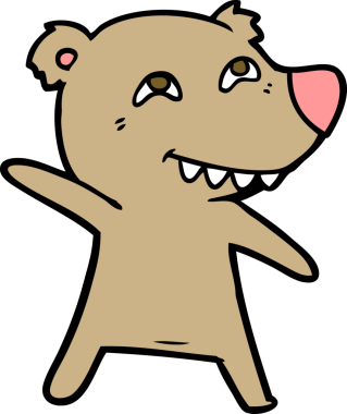 Bir insan tarafından çizilmiş çizgi film ayı dansı.