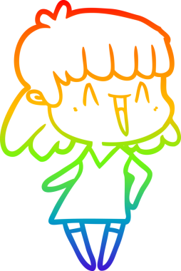 gökkuşağı gradyan çizimi bir insan tarafından çizilmiş bir karikatür kadın