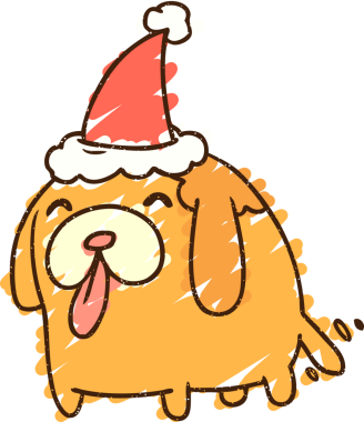 Bir insan tarafından çizilen Noel Köpeği Tebeşiri