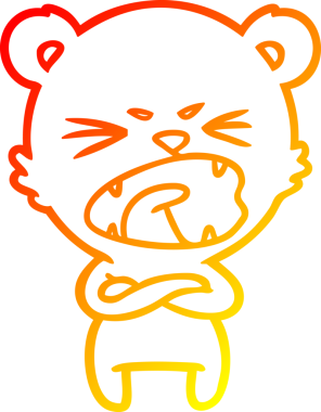 Kızgın bir çizgi film ayısının insan tarafından çizilmiş bağırışları.