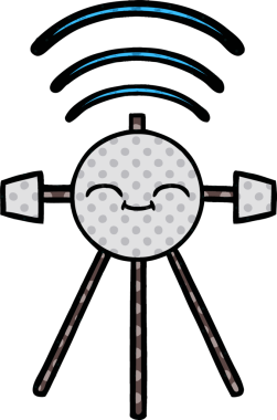 Bir insan tarafından çizilmiş bir uydunun çizgi roman tarzı