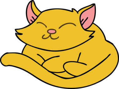 Bir insan tarafından çizilmiş garip çizgi film kedisi.