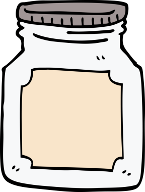 Bir insan tarafından çizilmiş karalama saklama kavanozu.