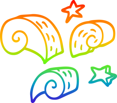 gökkuşağı gradyan çizgi çizimi bir insan tarafından çizilmiş girdaplı dekoratif elementler