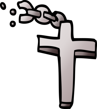 Bir insan tarafından çizilmiş gümüş haç karalaması.