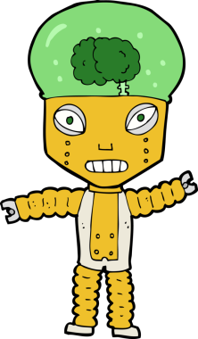 Bir insan tarafından çizilmiş geleceğin robotu.