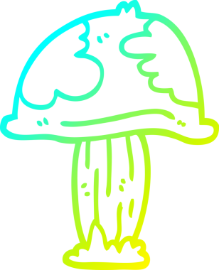 Bir insan tarafından çizilen zehirli zehirli mantar çizgi çizimi.