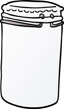 Bir insan tarafından çizilmiş karalama saklama kavanozu.