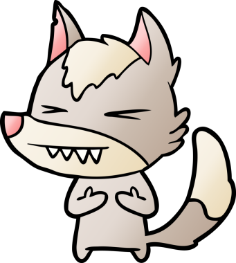 Bir insan tarafından çizilmiş kızgın kurt çizgi filmi.