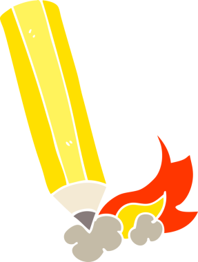 Bir insan tarafından hızlı çizilen düz renkli kalem çizimi