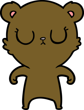 Bir insan tarafından çizilmiş barışçıl çizgi film ayısı.