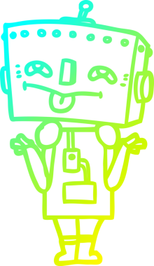 Bir insan tarafından çizilmiş soğuk gradyan robot çizimi