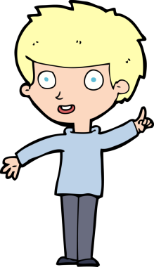 Bir insan tarafından çizilmiş bir fikri olan çizgi film çocuğu.