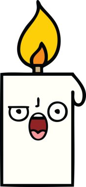 Bir insanın çizdiği yanan mum karikatürü.