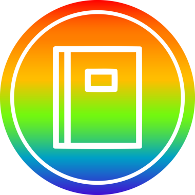 bir insan tarafından çizilmiş gökkuşağı gradyanı olan dairesel simgeye dikkat et