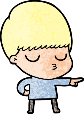 Bir insan tarafından çizilmiş sakin çocuk çizgi filmi.