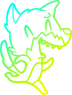 Bir insan tarafından çizilmiş gülen bir tilkinin soğuk çizgisi.