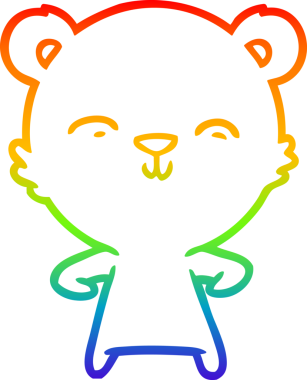 Bir insan tarafından çizilmiş mutlu bir çizgi film ayısının çizimi.