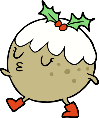 Bir insan tarafından çizilmiş noel pudingi.