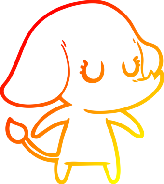 Bir insan tarafından çizilmiş şirin bir fil çizimi.