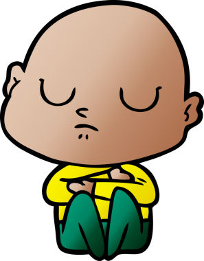 bir insan tarafından çizilmiş kel bir adam.