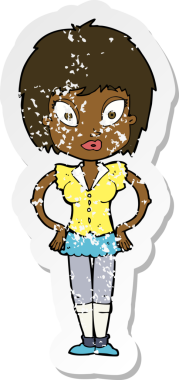 Bir insan tarafından çizilmiş bir karikatürün gerilimli çıkartması.