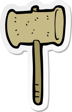 Bir insan tarafından çizilmiş bir tokmağın çıkartması.