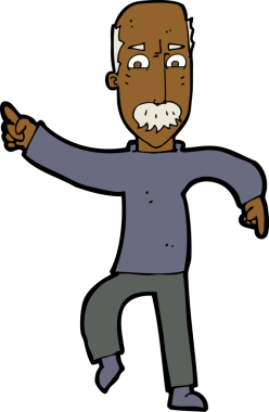 Bir insan tarafından çizilmiş kızgın yaşlı bir adam.