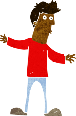 Bir insan tarafından çizilmiş garip bir adam.