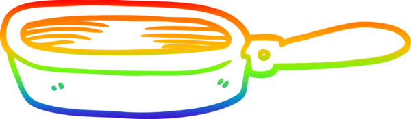 gökkuşağı gradyan çizgi çizimi bir insan tarafından çizilmiş bir kızartma tavası