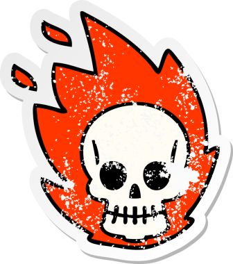 Bir insan tarafından çizilmiş garip bir el karikatürü kafatası.