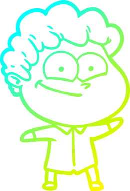 Bir insan tarafından çizilmiş mutlu bir adamın soğuk çizgi çizimi.