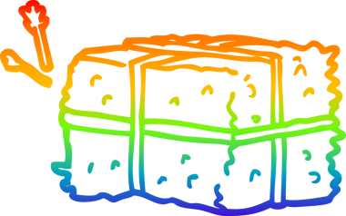 gökkuşağı gradyan çizgisi bir insan tarafından çizilmiş saman balyasının çizimi