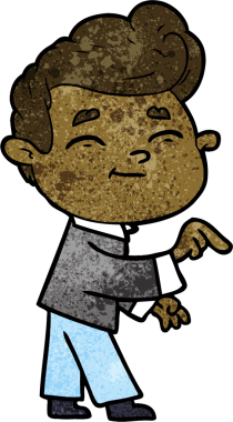 Bir insan tarafından çizilmiş mutlu çizgi film adamı.