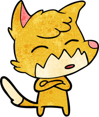 bir insan tarafından çizilmiş tilki çizgi filmi