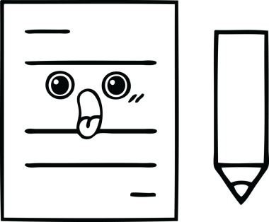 Bir insan tarafından çizilmiş bir test kağıdının çizgi çizimi
