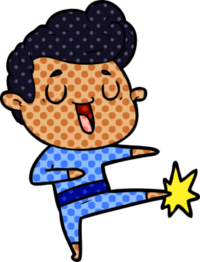 Bir insan tarafından çizilmiş mutlu çizgi film adamı.