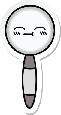 Bir insan tarafından çizilmiş şirin bir çizgi film büyütecinin çıkartması.