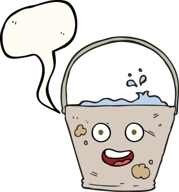 Bir insan tarafından çizilmiş serbest konuşma balonu karikatürü kovası