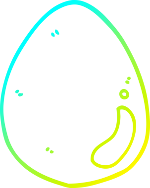 Bir insan tarafından çizilmiş bir karikatür yumurtasının soğuk gradyan çizimi