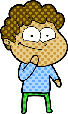 Bir insan tarafından çizilmiş mutlu bir adam.