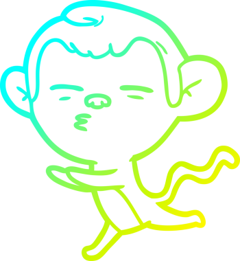 Bir insan tarafından çizilmiş şüpheli bir maymunun soğuk gradyan çizimi