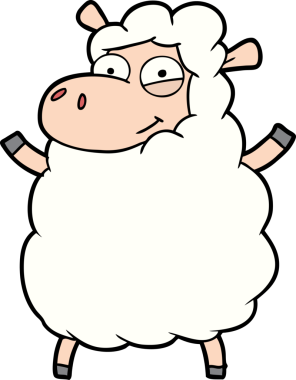 bir insan tarafından çizilmiş koyun çizgi filmi