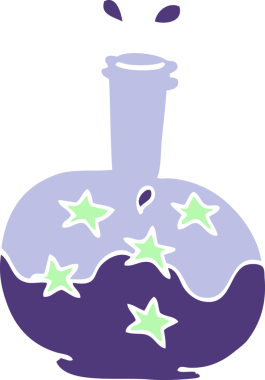 Bir insan tarafından çizilmiş sihirli iksir.