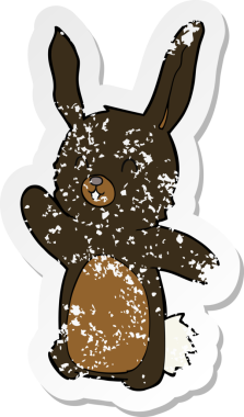 Bir insan tarafından çizilmiş mutlu tavşan çizgi filminin gerilimli yapıştırması.